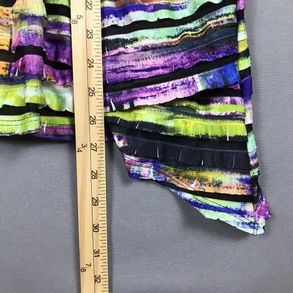 IC BY CONNIE K Textured Tiered Ruffle Tunic Top Size XL Pockets Colorful Artsy - Picture 14 of 15